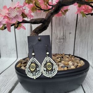 Elegant Boho Beaded Teardrop Earrings